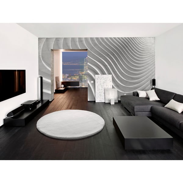 Bílý koberec Universal Fox Liso, Ø 120 cm-image-1