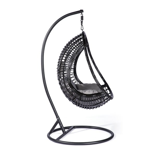 Tmavě šedé závěsné křeslo z umělého ratanu Bonami Selection Tahiti-image-2