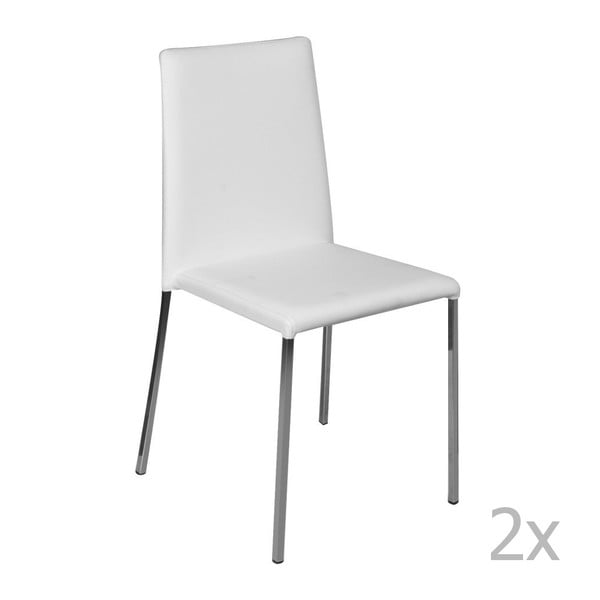 Sada 2 bílých židlí Leslie