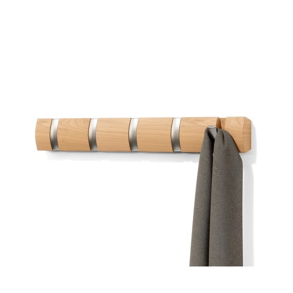 Nástěnný věšák z jasanového dřeva v přírodní barvě Flip – Umbra-image-4