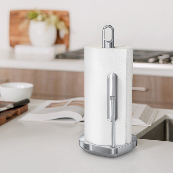 Ocelový držák na kuchyňské utěrky ve stříbrné barvě – simplehuman-image-1