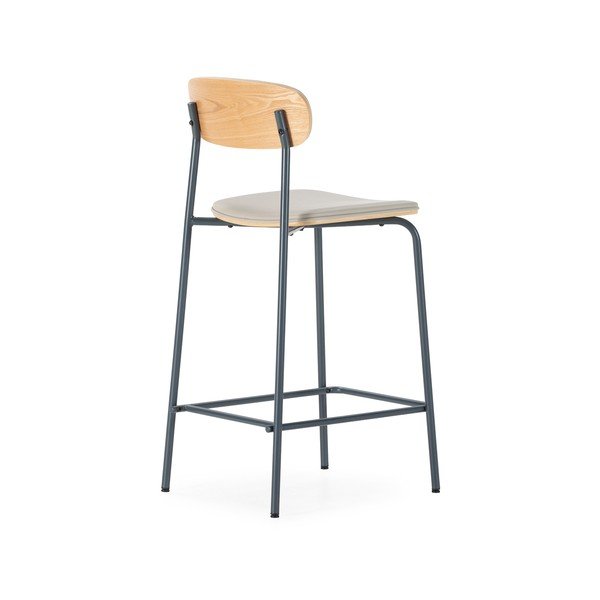 Béžové čalouněné barové židle v sadě 2 ks (výška sedáku 65,5 cm) Saula – Marckeric-image-4