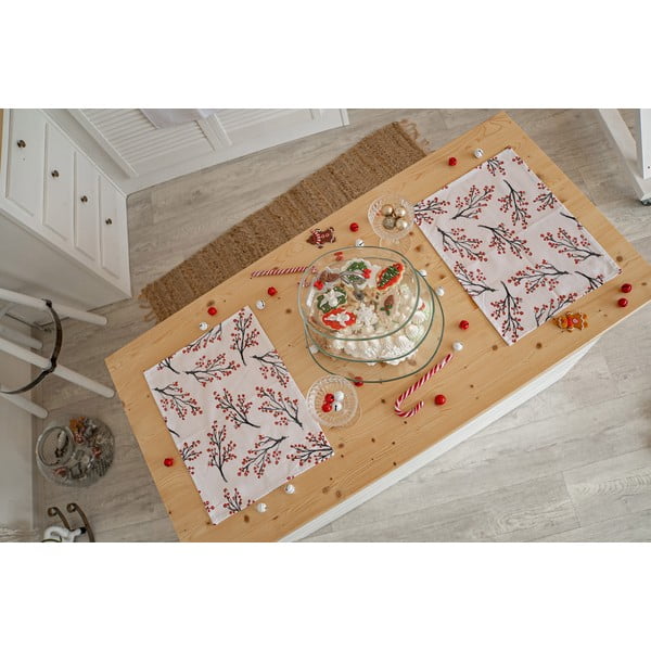 Vánoční látkové prostírání v sadě 2 ks 45x35 cm Rowan Berries - Butter Kings-image-1