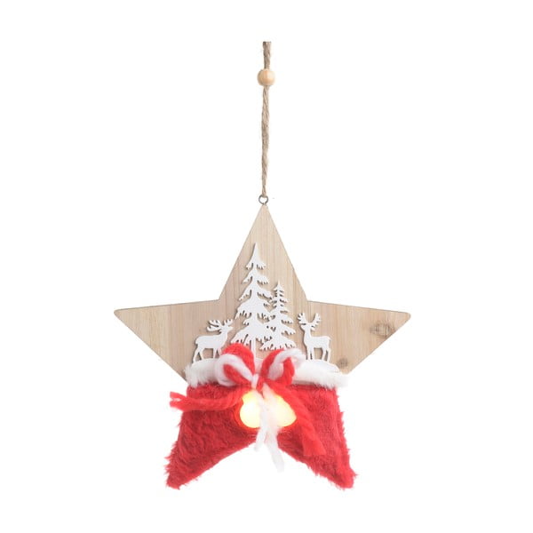 Vánoční dřevěná světelná dekorace ve tvaru hvězdy InArt Olivia