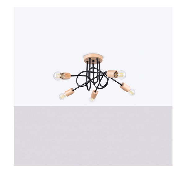 Stropní svítidlo v černo-přírodní barvě 15x61 cm Tumber – Sollux-image-2