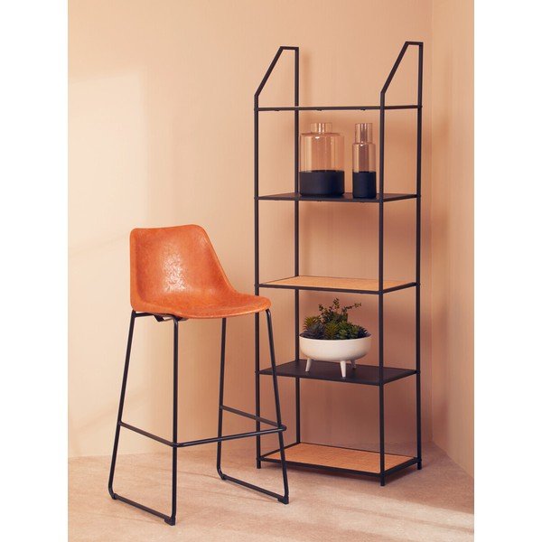 Černý/v přírodní barvě kovový regál 61x179x34 cm Depok – Premier Housewares-image-1