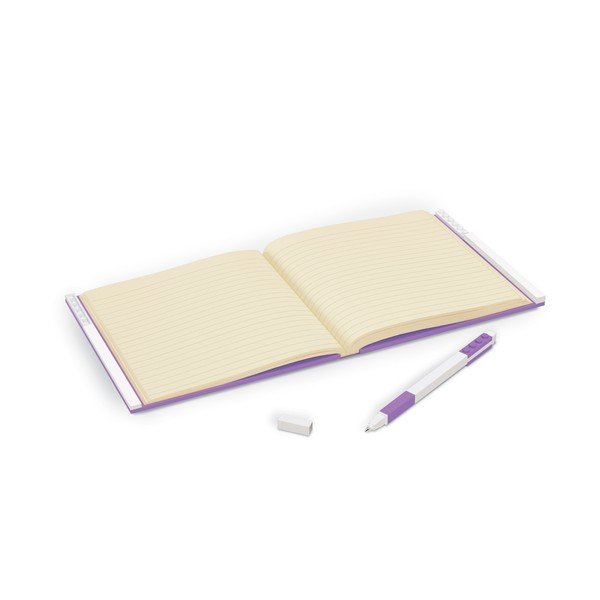 Fialový čtvercový zápisník s gelovým perem LEGO®, 15,9 x 15,9 cm-image-1