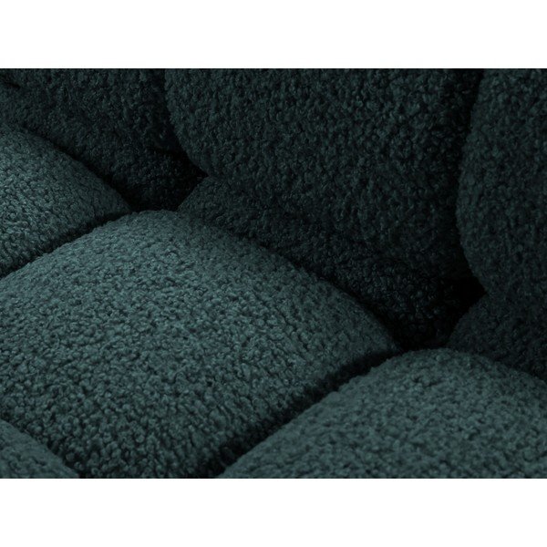 Modulární rohová pohovka z textilie bouclé v petrolejové barvě (pravý roh/s lenoškou) – Micadoni -image-3