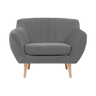 Šedé sametové křeslo Mazzini Sofas Sardaigne