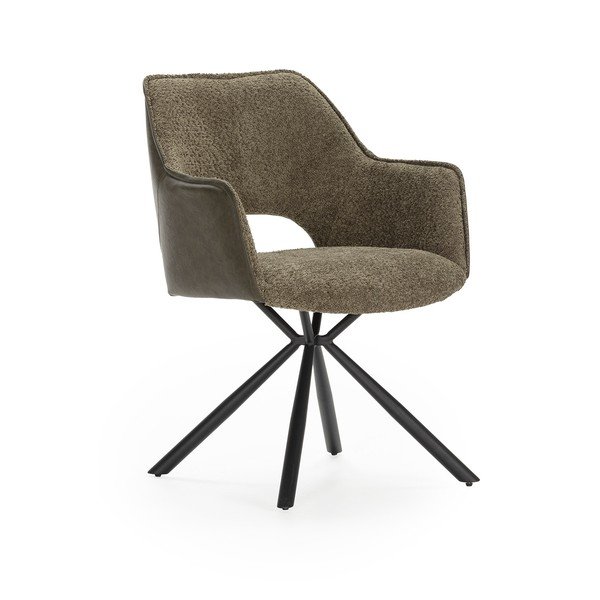 Zelená čalouněná jídelní křesla v sadě 2 ks s područkami Mariel – Marckeric