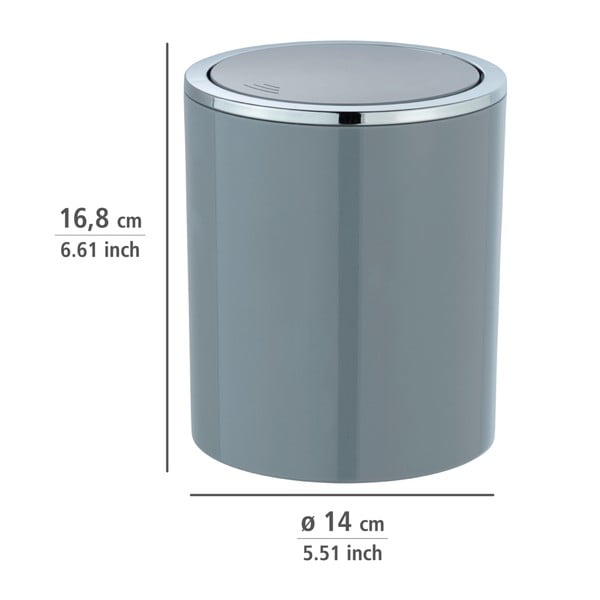 Šedý odpadkový koš Wenko Inca, 2 l-image-2