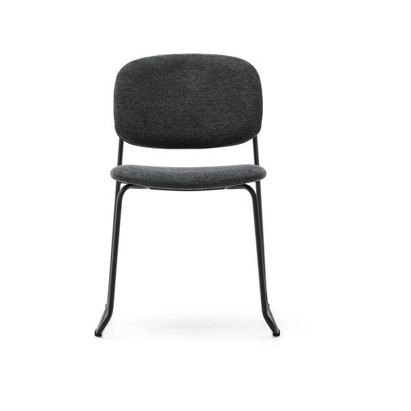 Tmavě šedá kovová stohovatelná jídelní židle Meli – Kave Home-image-2