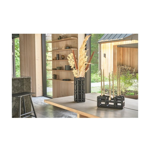 Černá ručně vyrobená váza z polyresinu (výška 30 cm) Lyst – Villa Collection-image-1