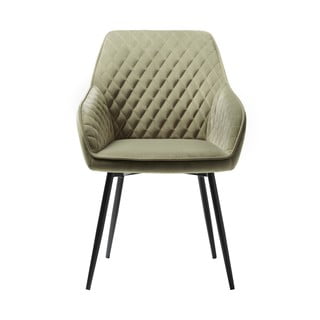 Khaki sametová jídelní židle Milton – Unique Furniture