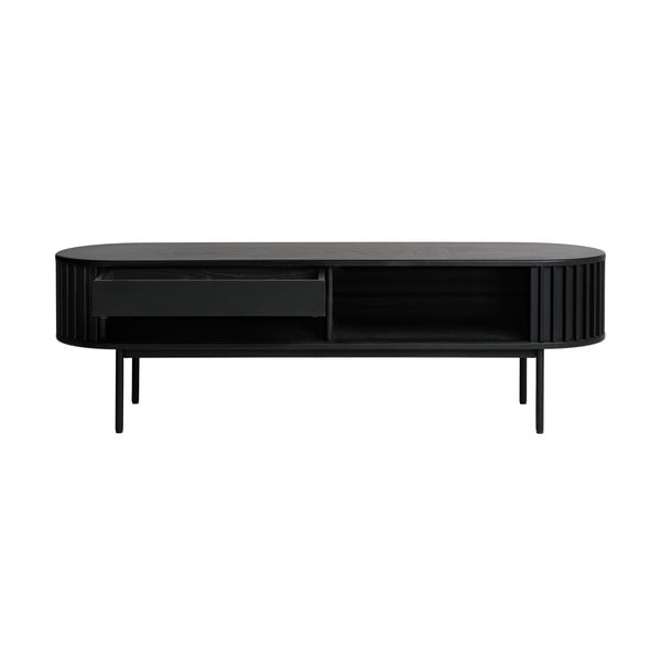 Černý TV stolek v dekoru dubu 48x160 cm Siena – Unique Furniture-image-3