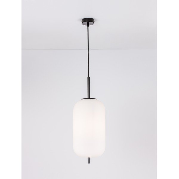 Bílé/černé skleněné závěsné svítidlo ø 22 cm Lato – Nova Luce-image-2