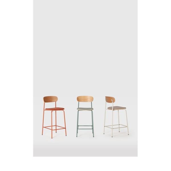 Barové židle v sadě 2 ks v béžovo-přírodní barvě (výška sedáku 66 cm) Adriana – Marckeric-image-1