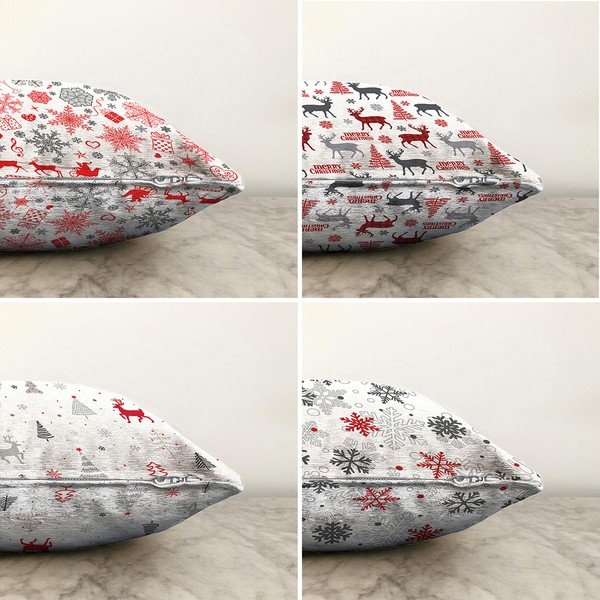 Sada 4 vánočních žinylkových povlaků na polštář Minimalist Cushion Covers Nordic Christmas, 55 x 55 cm-image-1