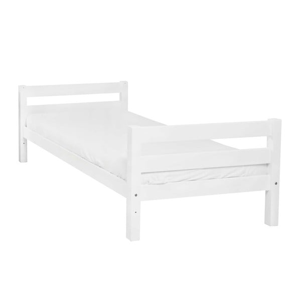 Bílá dětská jednolůžková postel z masivního bukového dřeva Mobi furniture Nina, 200 x 90 cm