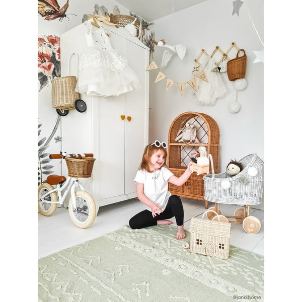 Světle zelený pratelný ručně tkaný bavlněný koberec 140x200 cm Tribu Olive – Lorena Canals-image-3