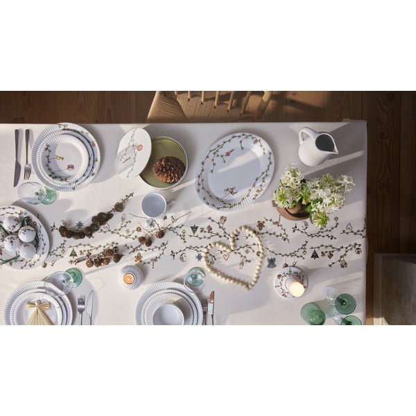 Bílý porcelánový servírovací talíř s vánočním motivem 27x34 cm Hammershøi – Kähler Design-image-1