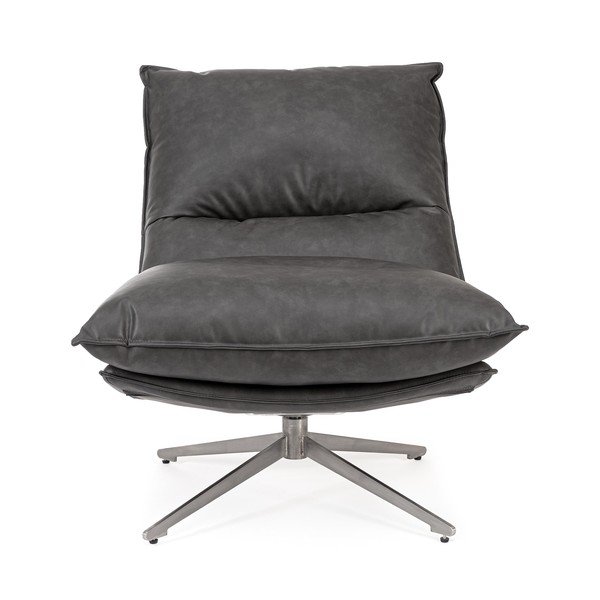 Tmavě šedé křeslo s úložným prostorem z imitace kůže Alanez – Bizzotto-image-2