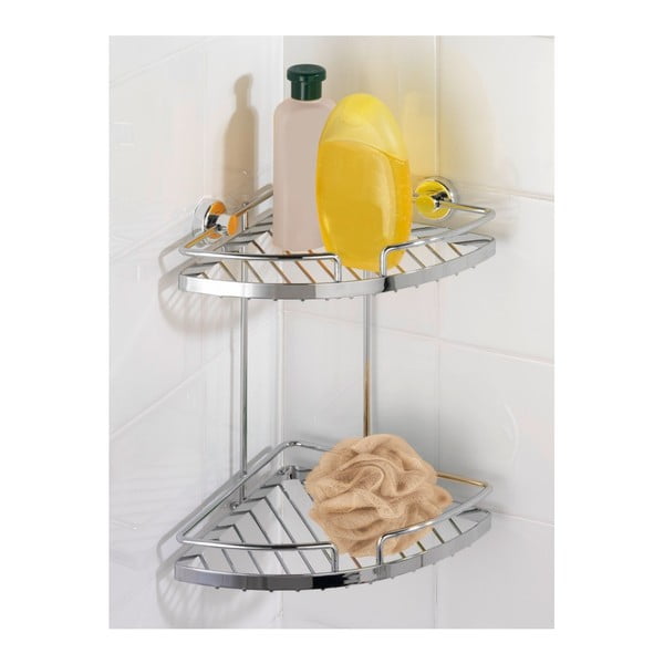 Samodržící rohový policový systém na kosmetiku Wenko Power-Loc Sion-image-1