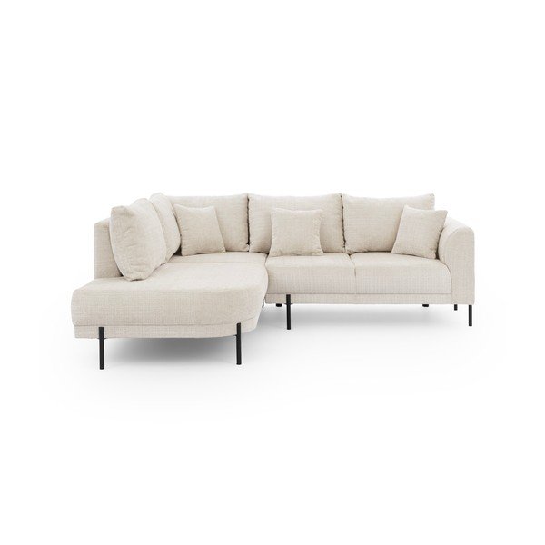 Béžová žinylková rohová pohovka (levý roh/do L) Mauris  – Ropez