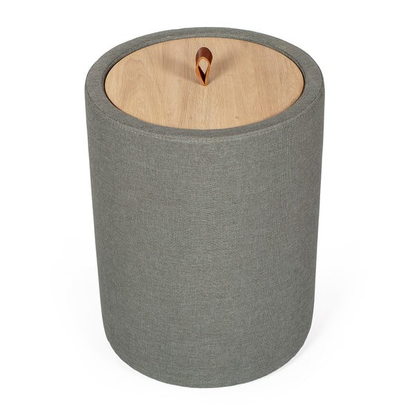 Odkládací stolek v zelenošedé barvě se snímatelnou deskou z dubového dřeva Askala Ibisco, ⌀ 36 cm-image-4