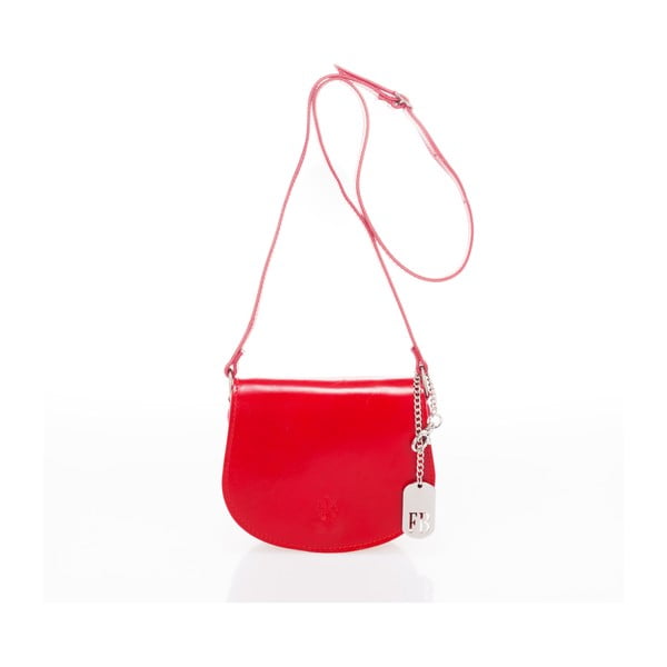 Červená kožená kabelka Federica Bass Kaus 