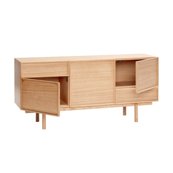 Nízká komoda v dekoru dubu v přírodní barvě 140x65 cm Cube – Hübsch-image-3