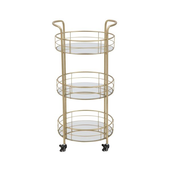 Servírovací vozík s 3 patry s konstrukcí ve zlaté barvě Mauro Ferretti Ronda-image-2