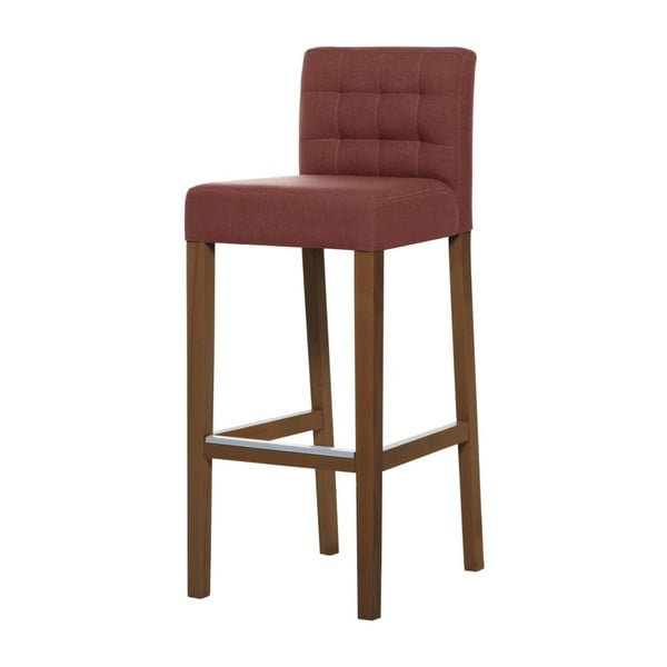 Cihlově červená barová židle s tmavě hnědými nohami Ted Lapidus Maison Jasmin