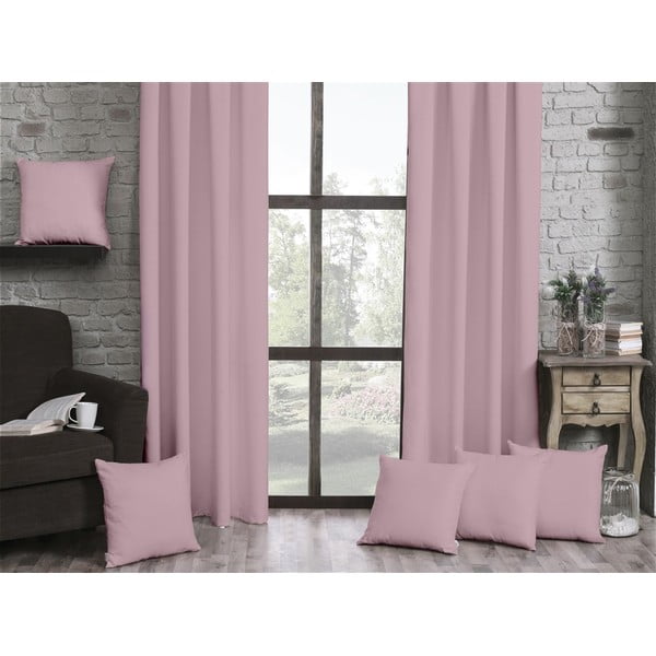 Pastelově růžový závěs Mike & Co. NEW YORK Honey Plain Collection, 140 x 270 cm-image-1