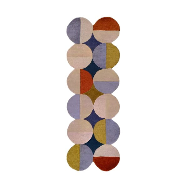 Ručně tkaný vlněný běhoun 80x230 cm Mia Ellipse – Flair Rugs