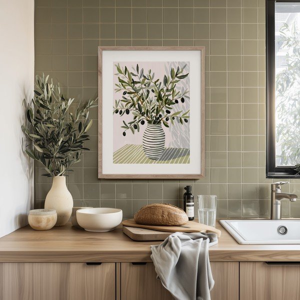 Tištěný obraz s rámem 40x50 cm Olive Bunch II – Styler-image-2
