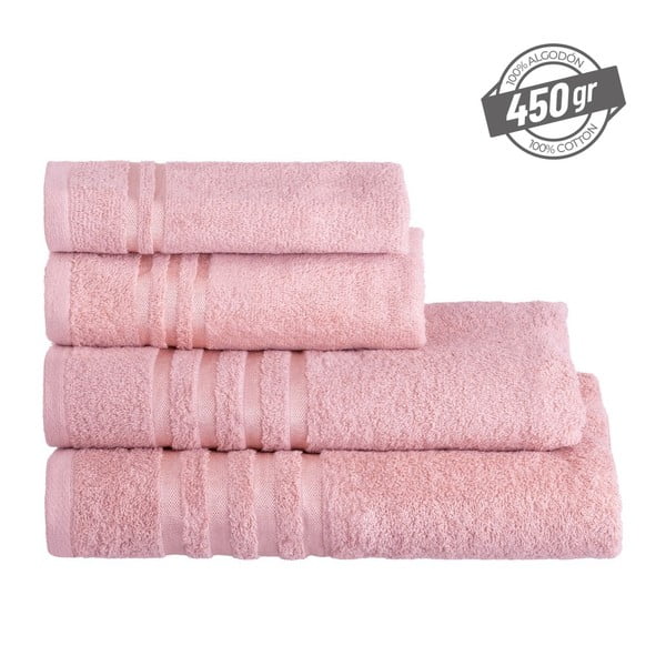 Růžový froté bavlněný ručník 30x50 cm Simple – Casa Selección-image-4