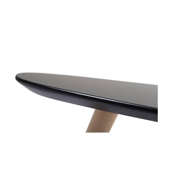 Černý konferenční stolek s nohami z bukového dřeva Furnhouse Fly, 116 x 66 cm-image-2