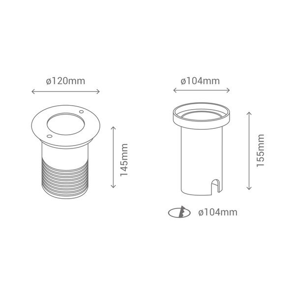 Venkovní bodové svítidlo SULION Cobground, ø 12 cm-image-2
