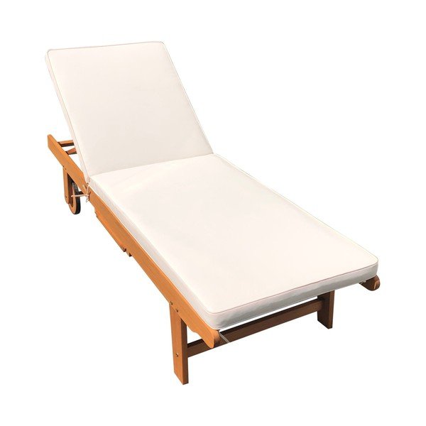 Dřevěné zahradní lehátko v krémovo-přírodní barvě San Diego – Garden Pleasure-image-2