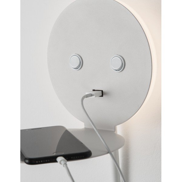 Bílé hliníkové LED nástěnné svítidlo s ohybatelnou konstrukcí/s USB portem Eclip – Nova Luce-image-1