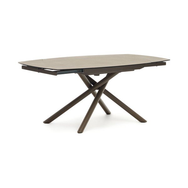 Rozkládací jídelní stůl s přídavnou deskou s keramickou deskou 100x130 cm Yodalia – Kave Home-image-3