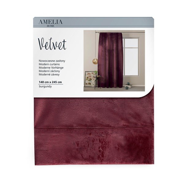 Fialový sametový závěs AmeliaHome Velvety, 245 x 140 cm-image-3