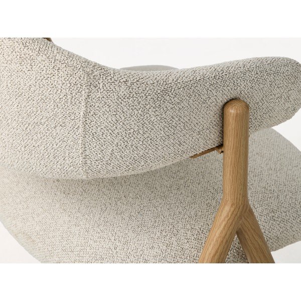 Krémové/v přírodní barvě čalouněné jídelní křeslo s područkami Frances – Unique Furniture-image-1