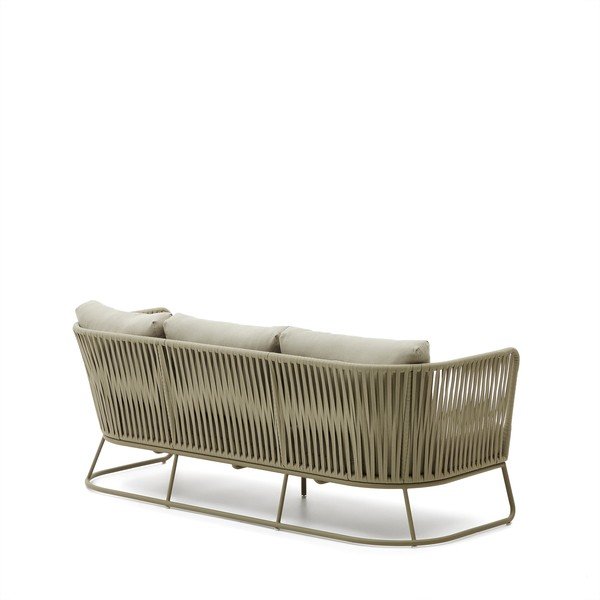 Khaki ocelová zahradní pohovka Saconca – Kave Home-image-1