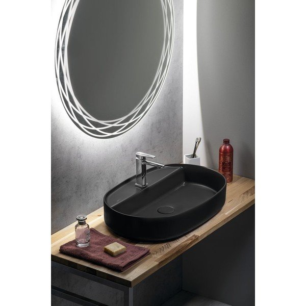 Černé keramické umyvadlo 60x40 cm Infinity Oval – Sapho-image-3