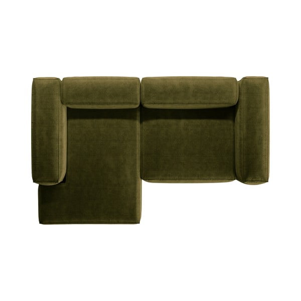 Zelená manšestrová rohová pohovka (levý roh/s lenoškou) Bergamo – Cosmopolitan Design-image-3