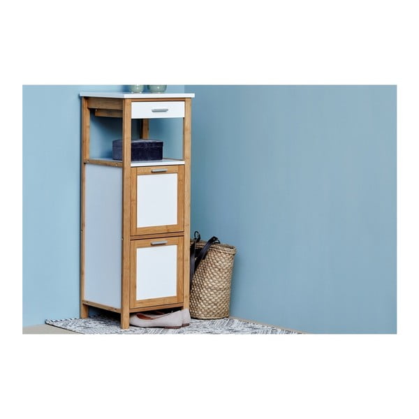 Bambusová koupelnová skříňka se 2 policemi a úložným prostorem Wenko Finja-image-4