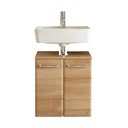 Závěsná skříňka bez umyvadla v dekoru dubu v přírodní barvě 53x60 cm Quickset 318 – Pelipal