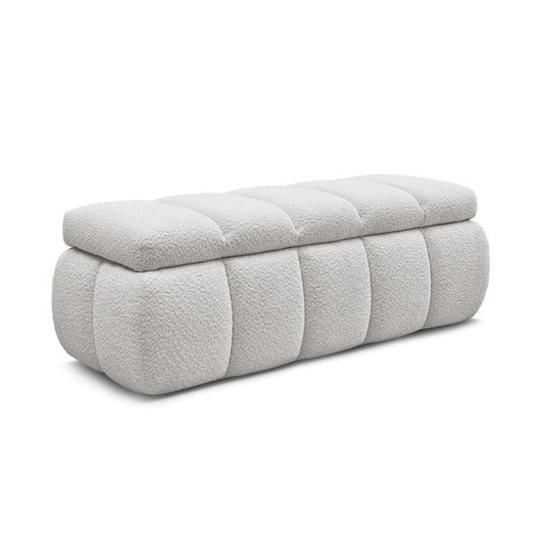 Světle šedá lavice z textilie bouclé – Bobochic Paris-image-3